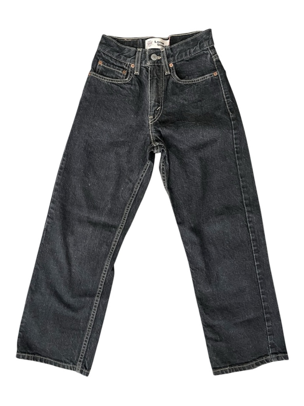 Levi's Boys 569 Loose Straight Black Jeans 23x25/10 Slim